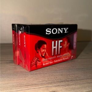 3 Lot New Sealed Sony HF 90 Minute Blank Audio Cassette Tapes Normal Bias